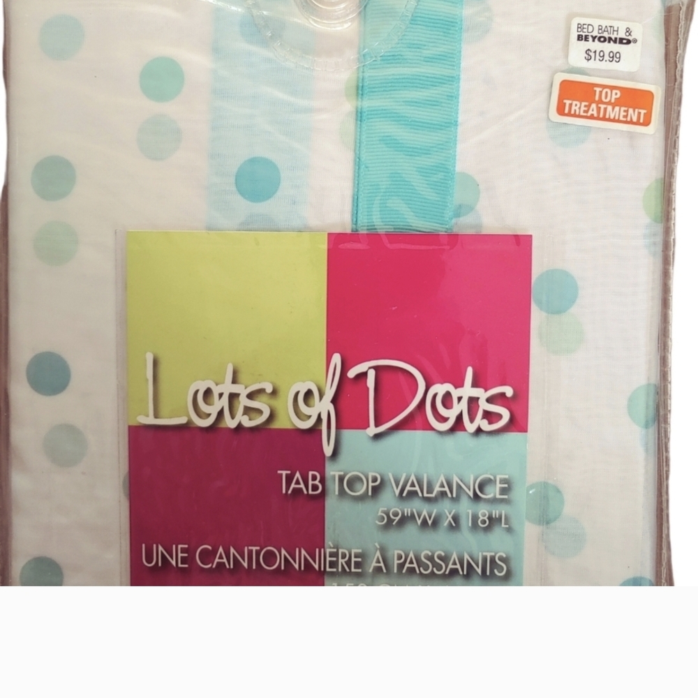 Curtains NEW by BB&B Tab Top Valances - Blue and Green 18" X 59"